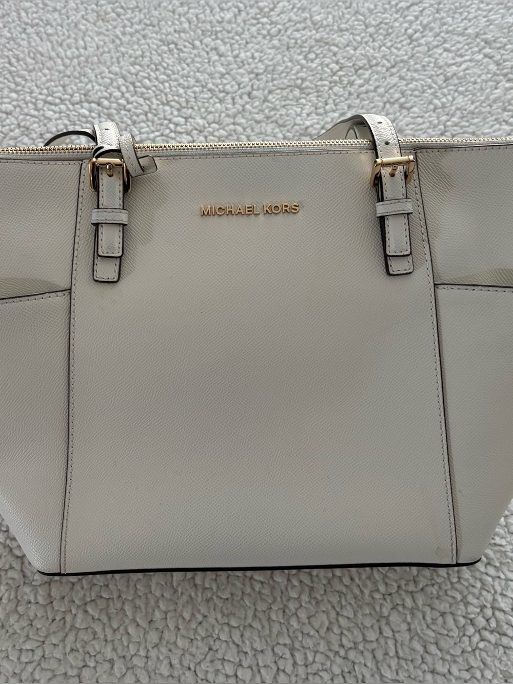 Michael Kors Charlotte Saffiano White Large Tote Bag. Excellent Condition
